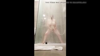 Selfie shot shower masturbation