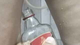 Bhabi pissing in rum bottle