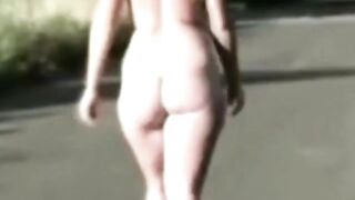 Milfs walk naked on the road