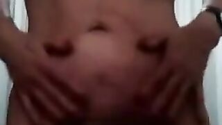 mother gives herself a cream