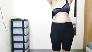 Sexy Stepmom changing cloth on hidden camera