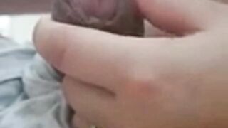 Step mom helps step son having erection by handjob his cock in bed while Husband is next room