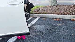 Jamdown26 - Stranger found me with my legs open in car,  he fingered my pussy until I piss outdoor in public (eating pussy) pee